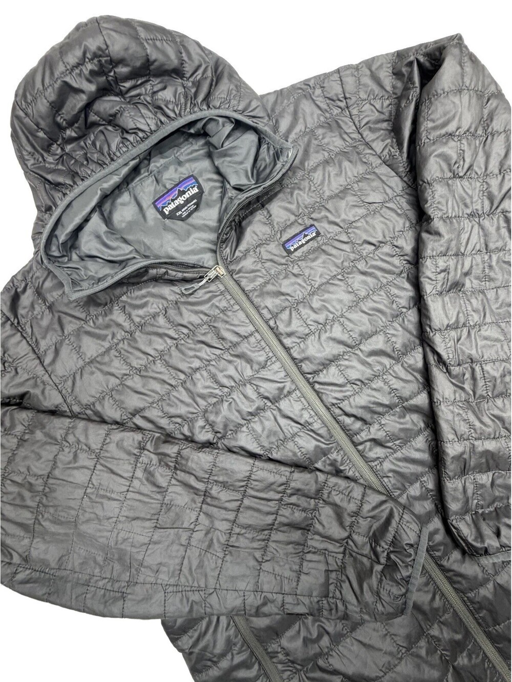 Patagonia Nano Puff Hoody Mens XXL Forge Grey PrimaLoft Insulated *Flaw